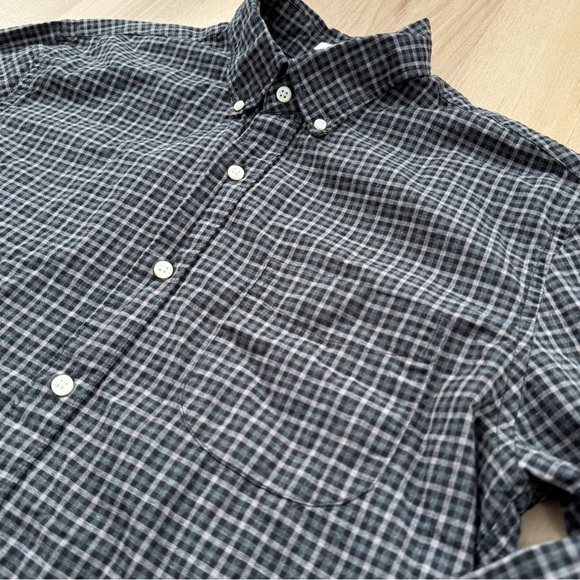 J Crew Men’s Long Sleeve Plaid Button Up Shirt Gray Black Organic Cotton - Picture 7 of 8